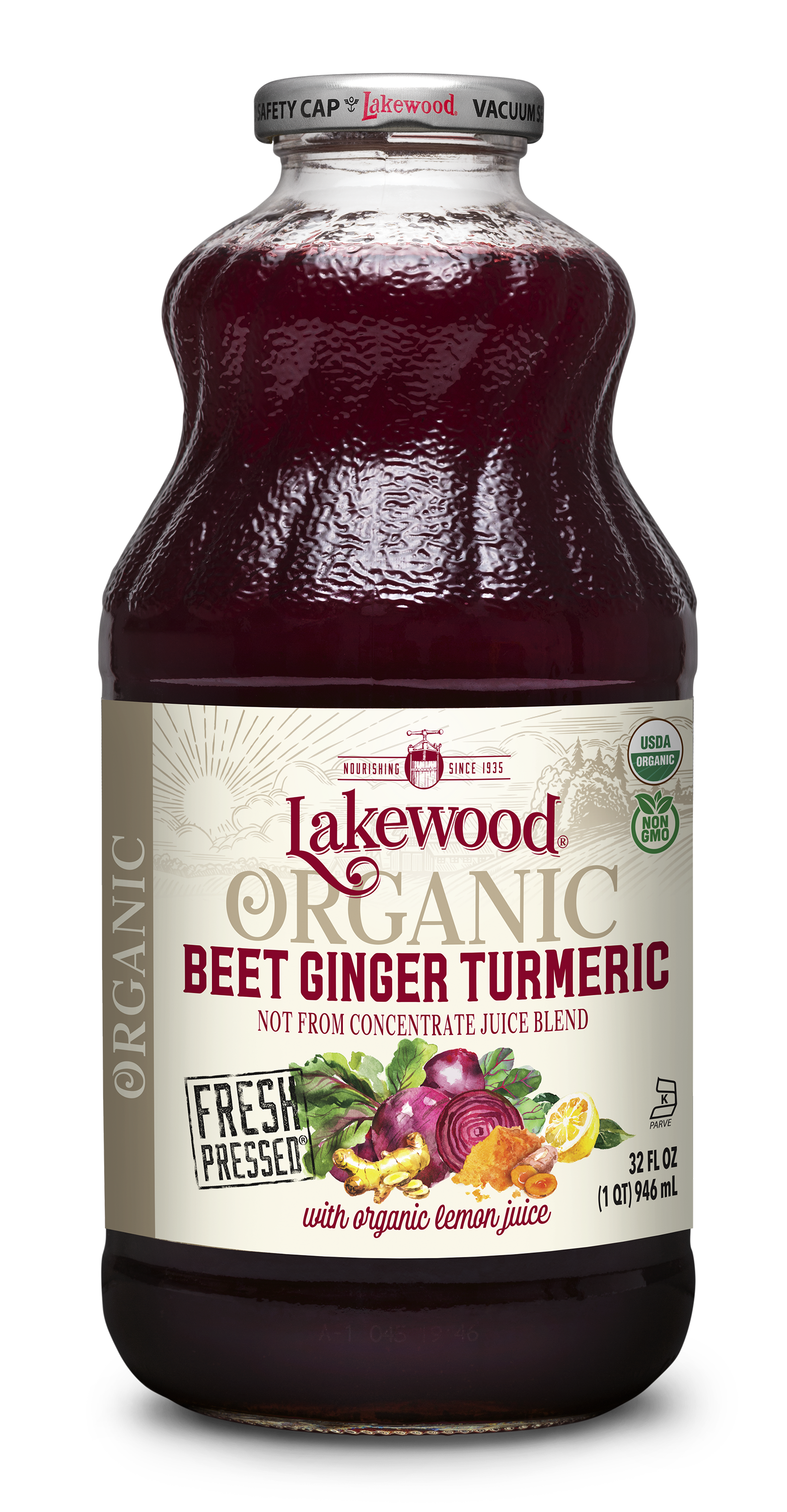 Revitalize Your Health with Lakewood Organic Beet Ginger Turmeric Juice – 32oz