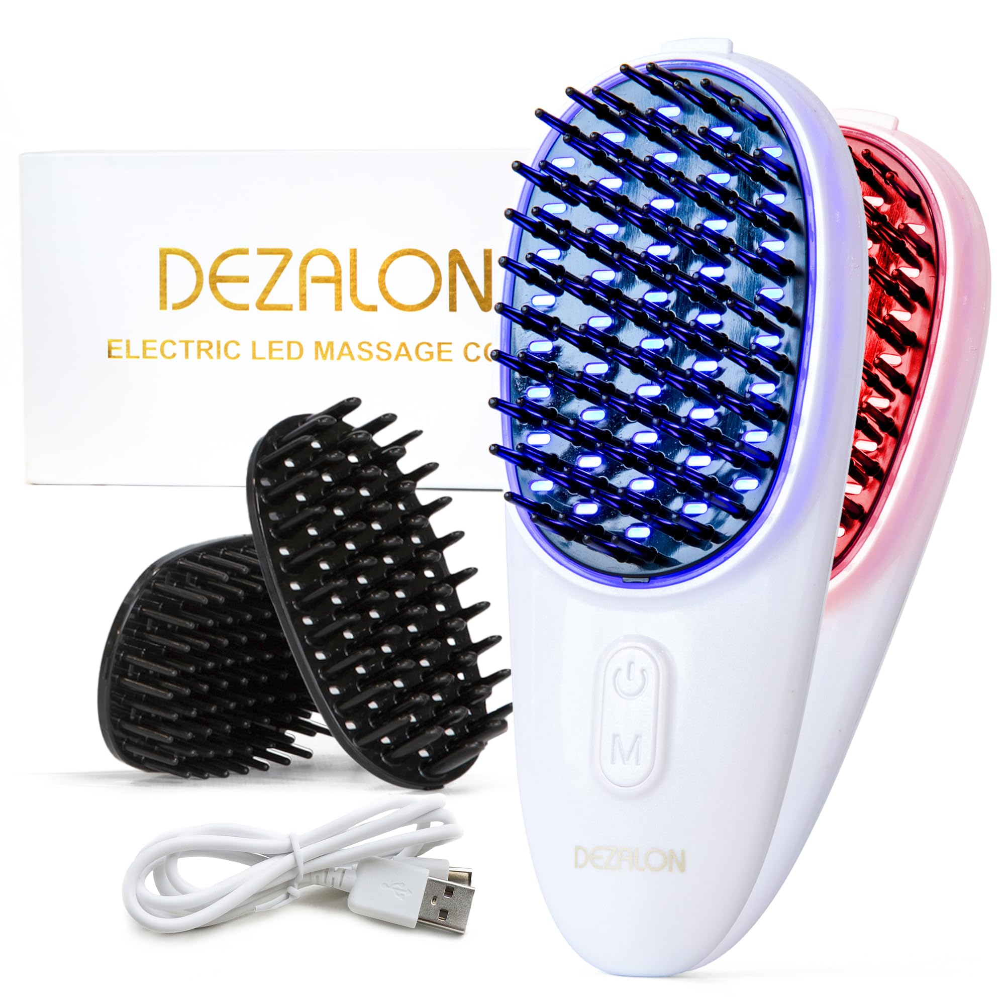 Red LED Light Therapy Hair Brush for Scalp and Hair Regeneration