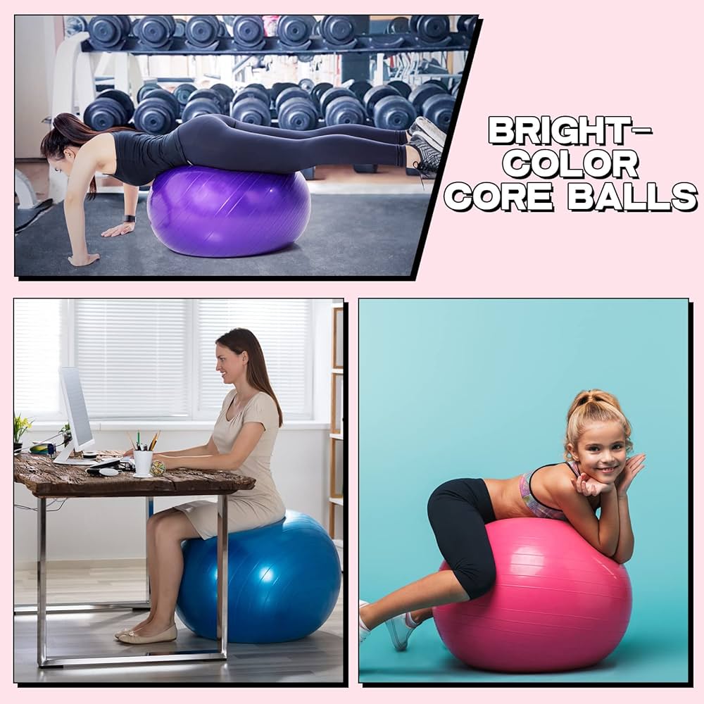 Shop Yoga Ball and Pump Kit: Ideal for Stretching, Core Workouts, and Relaxation