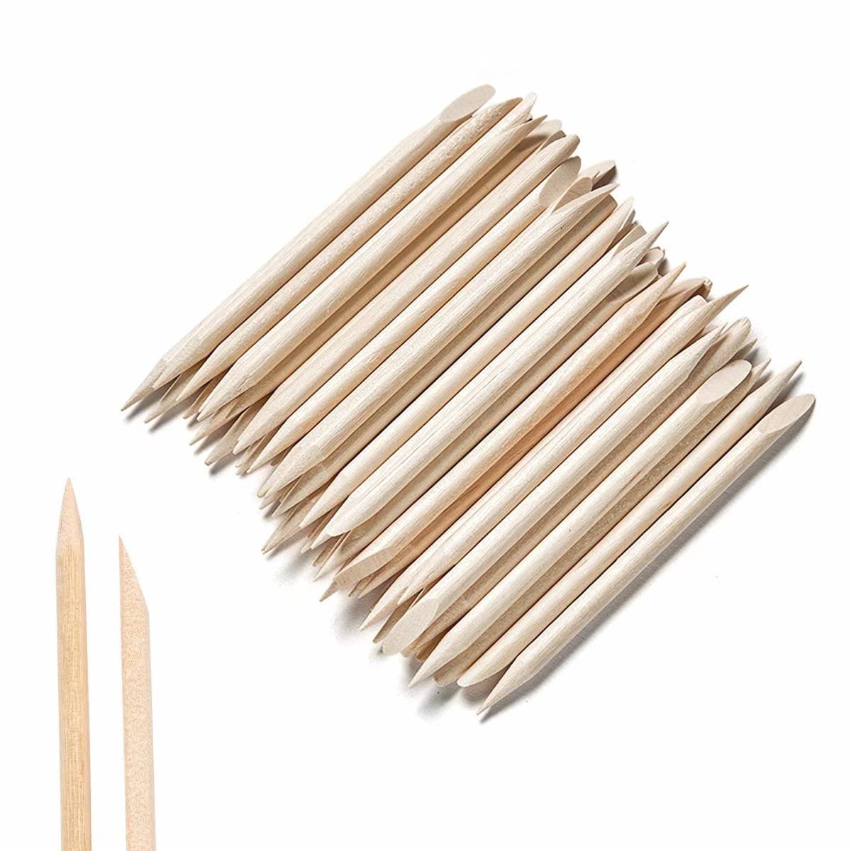 Best Orange Sticks for Nails - 50PCS Wooden Cuticle Sticks for Nail Art & Care