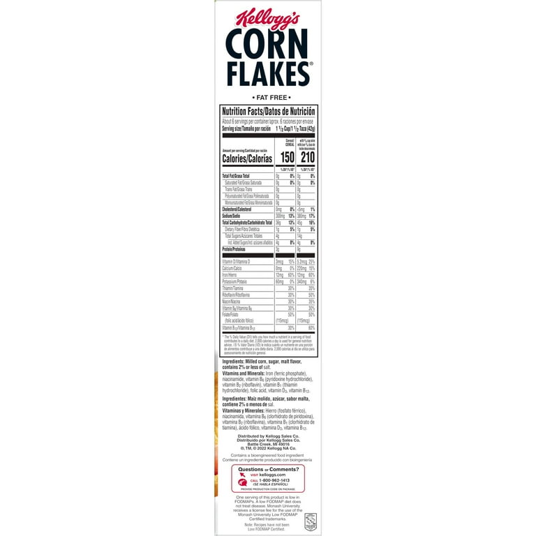 Corn Flakes Kelloggs Nutrition Facts Label (Easy to Understand Guide)